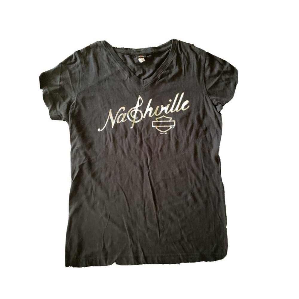 Harley-Davidson Ladies Nashville T-Shirt Black 100% Cotton M Size